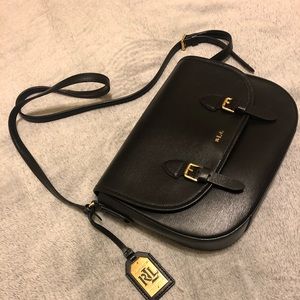 Ralph Lauren Crossbody Black Leather Bag